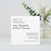 Einfaches, Minimalistisches QR-Code Serif Hochzeit Einladung (Stehend Vorderseite)