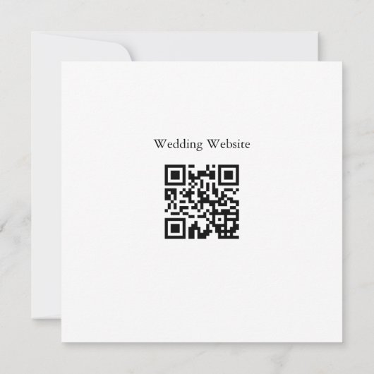 Einfaches, Minimalistisches QR-Code Serif Hochzeit Einladung (Rückseite)