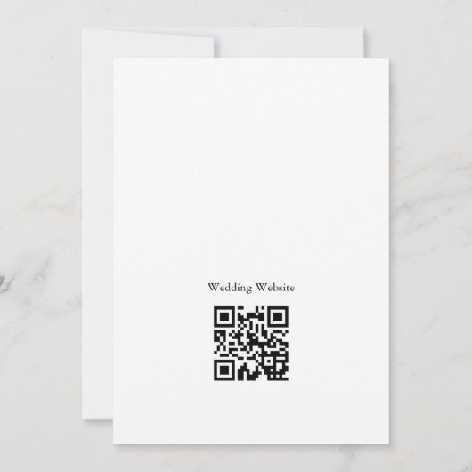 Einfaches, Minimalistisches QR-Code Serif Hochzeit Einladung (Rückseite)
