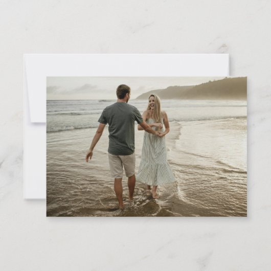 Einfaches Minimalistisches QR-Foto in Schwarzweiß RSVP Karte (Rückseite)