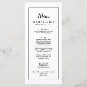 Einfaches Minimalistisches RahmenWedding Dinner Menükarte (Vorderseite)