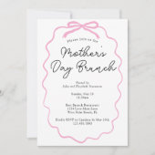 Einfaches Minimalistisches Rosa Muttertagsbrunch Einladung (Vorderseite)