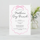 Einfaches Minimalistisches Rosa Muttertagsbrunch Einladung (Stehend Vorderseite)