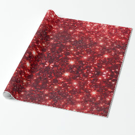 Einfaches minimalistisches rotes Glitter-Valentins Geschenkpapier