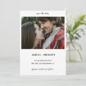 Einfaches Minimalistisches Save the Date Foto (Stehend Vorderseite)