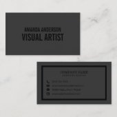 Einfaches Minimalistisches Schwarz| Visitenkarte (Vorne/Hinten)