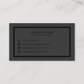 Einfaches Minimalistisches Schwarz| Visitenkarte (Rückseite)