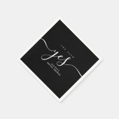 Einfaches Minimalistisches Schwarz-Weiß-Brautparty Serviette (Ecke)