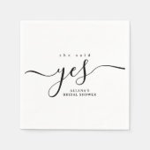 Einfaches Minimalistisches Schwarz-Weiß-Brautparty Serviette (Vorderseite)