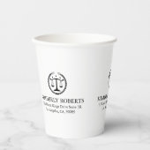 Einfaches, minimalistisches Schwarz-Weiß-Logo Pappbecher (Vorderseite)