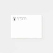 Einfaches, minimalistisches Schwarz-Weiß-Logo Post-it Klebezettel (Vorderseite)