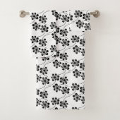 Einfaches Minimalistisches Schwarz-Weiß-Muster Badhandtuch Set (Insitu)