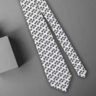 Einfaches Minimalistisches Schwarz-Weiß-Muster Krawatte