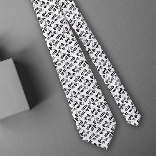 Einfaches Minimalistisches Schwarz-Weiß-Muster Krawatte