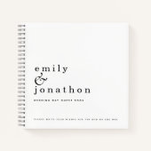 Einfaches Minimalistisches Schwarz-weißes Gästebuc Notizblock (Vorderseite)