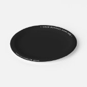 Einfaches Minimalistisches Schwarz-weißes Grenzman Pappteller (Schrägansicht)