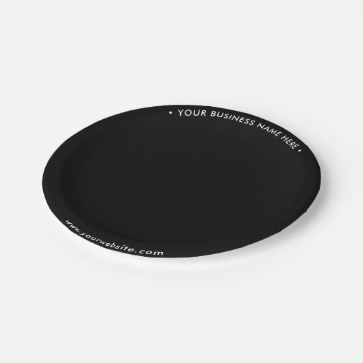 Einfaches Minimalistisches Schwarz-weißes Grenzman Pappteller (Schrägansicht)