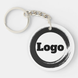 Einfaches Minimalistisches Schwarz-weißes Logo für Schlüsselanhänger