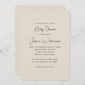 Einfaches Minimalistisches Schwarz-weißes modernes Einladung (Vorne/Hinten)