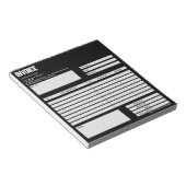 Einfaches minimalistisches schwarzes Rechnungsform Notizblock (angewinkelt)