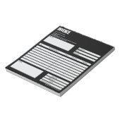 Einfaches minimalistisches schwarzes Rechnungsform Notizblock (Rotiert)