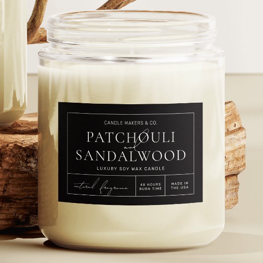 Einfaches Minimalistisches schwarzes Rechteck Lebensmitteletikett