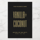 Einfaches, minimalistisches schwarzes Sojawachs-La Lebensmitteletikett (Einzelnes Label)