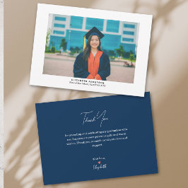 Einfaches Minimalistisches Script Graduate Foto Ab Dankeskarte