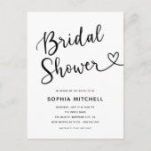 Einfaches Minimalistisches Script-Herz-Brautparty Postkarte (Vorderseite)