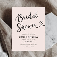 Einfaches Minimalistisches Script-Herz-Brautparty