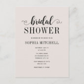 Einfaches Minimalistisches Script-Herz-Brautparty Postkarte (Vorderseite)