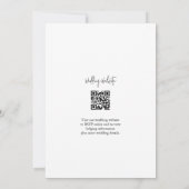 Einfaches, Minimalistisches Script - QR Code - BW Einladung (Rückseite)