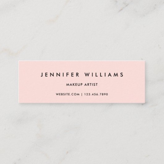 Einfaches Minimalistisches Script Rosa Schwarz Mini Visitenkarte (Rückseite)