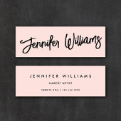 Einfaches Minimalistisches Script Rosa Schwarz Mini Visitenkarte