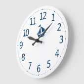 Einfaches Minimalistisches Segel Schiff | Wall-Uhr Große Wanduhr (Winkel)