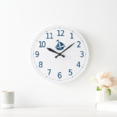 Einfaches Minimalistisches Segel Schiff | Wall-Uhr Große Wanduhr (Zuhause)