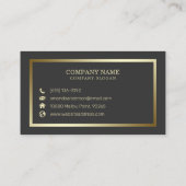 Einfaches Minimalistisches Silber| Visitenkarte (Rückseite)