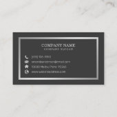 Einfaches Minimalistisches Silber | Visitenkarte (Rückseite)