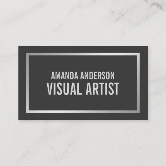 Einfaches Minimalistisches Silber | Visitenkarte (Vorderseite)