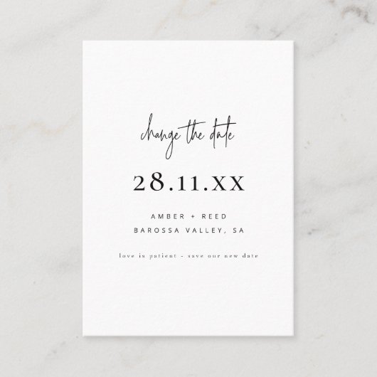 Einfaches Minimalistisches Skript ändern das Datum Empfehlungskarte (Vorderseite)