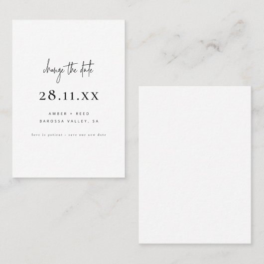 Einfaches Minimalistisches Skript ändern das Datum Empfehlungskarte (Vorne/Hinten)