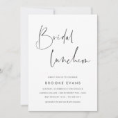 Einfaches Minimalistisches Skript Braut-Luncheon Einladung (Vorderseite)