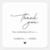 Einfaches Minimalistisches Skript-Brautparty Quadratischer Aufkleber (Vorderseite)