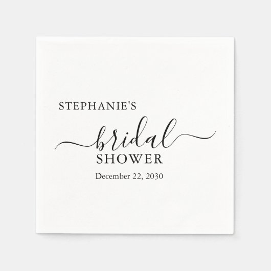 Einfaches Minimalistisches Skript-Brautparty Serviette (Vorderseite)