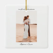 Einfaches Minimalistisches Skript-Foto Keramikornament (Rückseite)