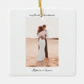 Einfaches Minimalistisches Skript-Foto Keramikornament (Vorderseite)