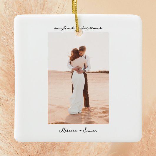 Einfaches Minimalistisches Skript-Foto Keramikornament