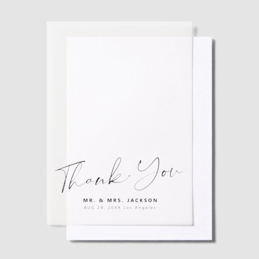 Einfaches minimalistisches Skript Hochzeit Dankesc Pergament Einladungen (Versetzt)