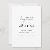 Einfaches Minimalistisches Skript-Schriftart Änder Save The Date (Vorderseite)
