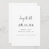 Einfaches Minimalistisches Skript-Schriftart Änder Save The Date (Vorne/Hinten)